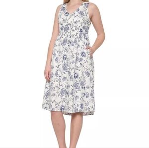 Cynthia Rowley Blue And White Sundress
